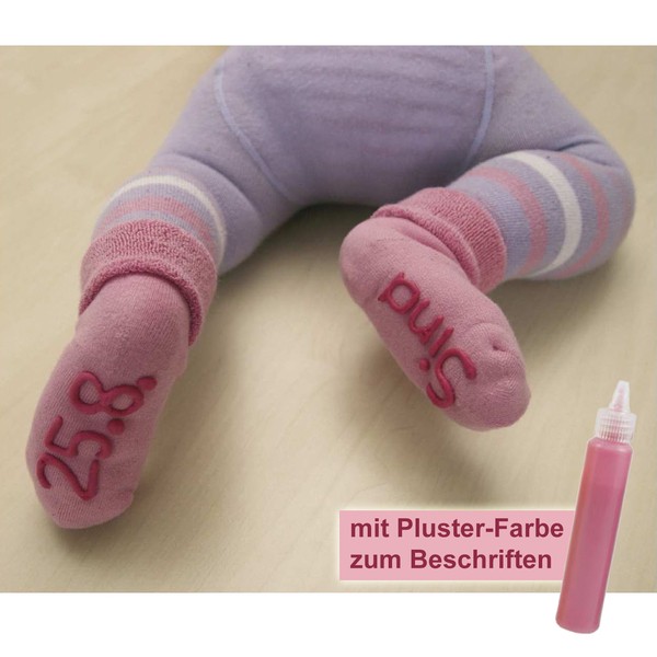 Baby-Socken zum Beschriften rosa