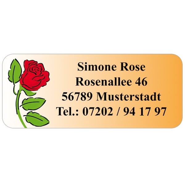 Adress-Etiketten Rosenblüte 160 Stück