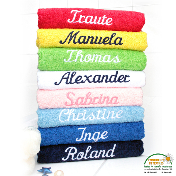 Persönliches Handtuch mit Namen für Paare Badetuch Größe Farbe Auswahl Geschenki 