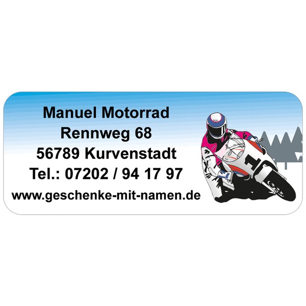 Adress-Etiketten Motorrad 160 Stück