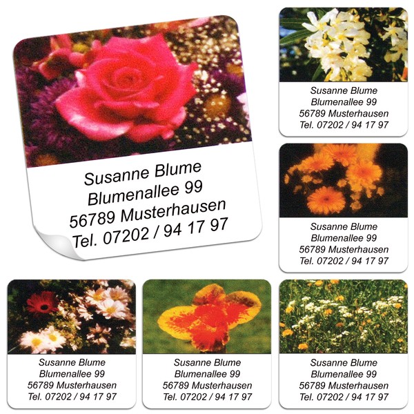 Blumengrußetiketten Blüten 48 Stück